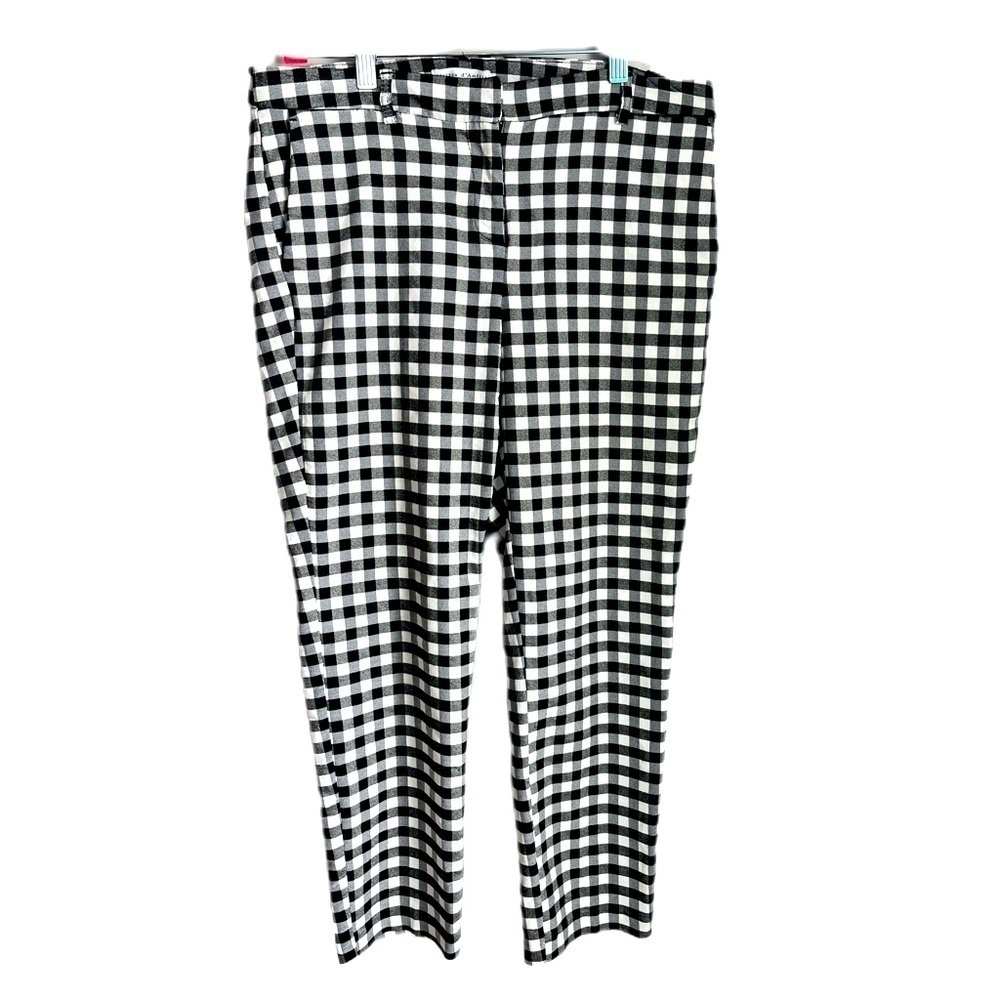 Women's size 10 Maison d'Amelie Black and White Gingham Trousers
